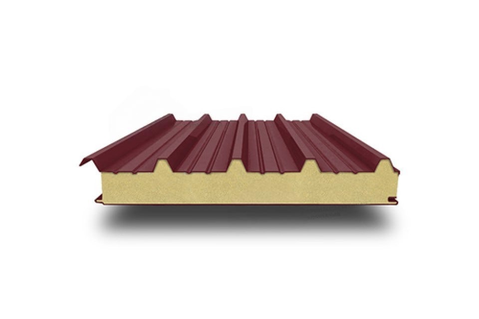Нержавеющая кровельная сэндвич-панель PIR (ПИР), 1000х50 мм, 0.5/0.5, AISI 430