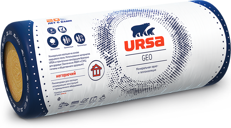Утеплитель Ursa Geo М-25Ф 80х1200х6000